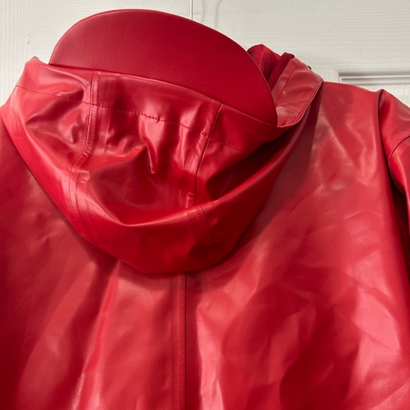 Hairbrella red women Rain Jacket, Waterproof, Satin-Lined Hood,size L - Picture 10 of 14